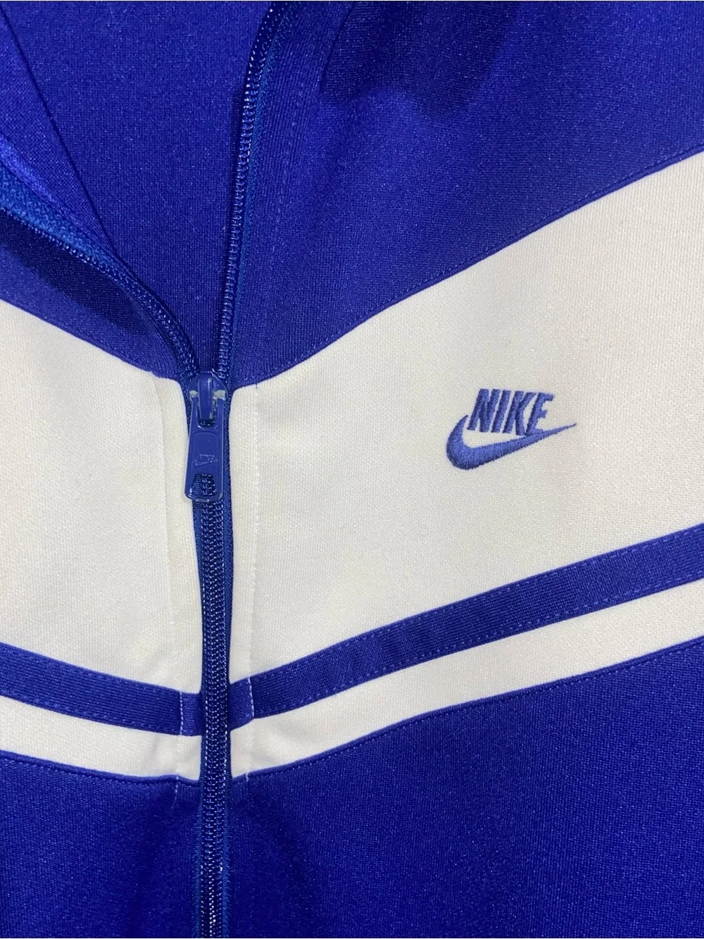 Nike Track Jacket Mens Large RN #56323 CA# 05553 Zip Striped Vtg Y2K Royal Blue